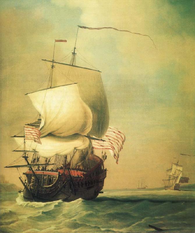Monamy, Peter An English East Indiaman bow view oil painting image